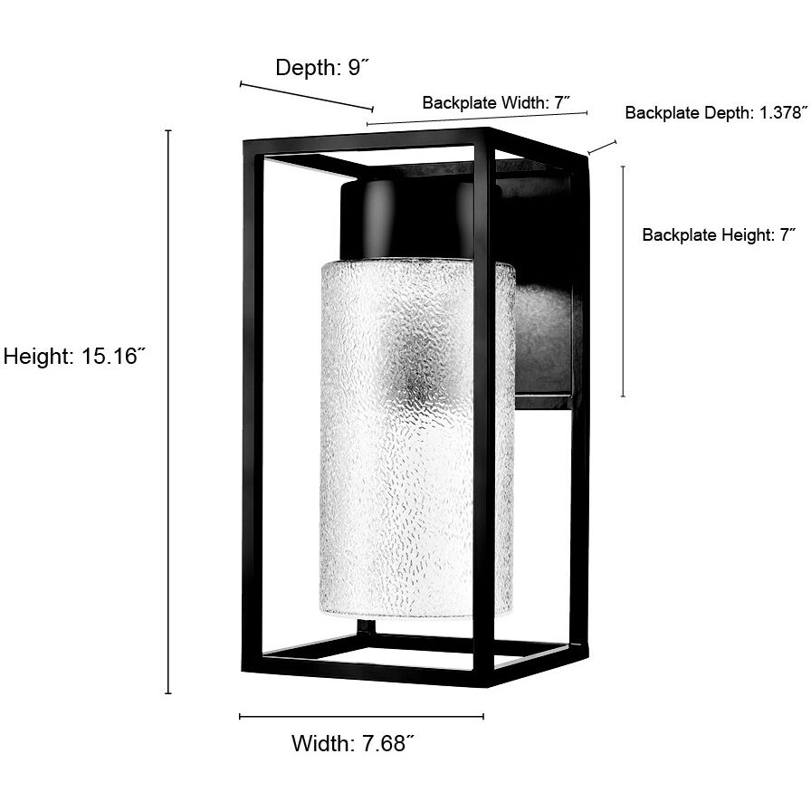None LED 15.16 inch Powder Coated Black Outdoor Wall Sconce